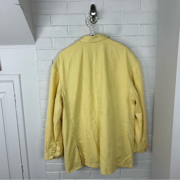 Madewell Yellow The Oversized Linen Blazer Jacket Size XL - Picture 11 of 12